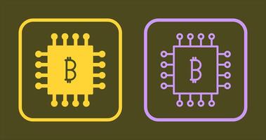 Bitcoin Chip Icon vector