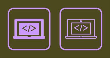 Coding Computer Icon vector