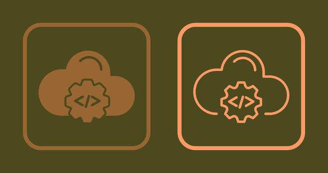 Cloud Coding Icon vector