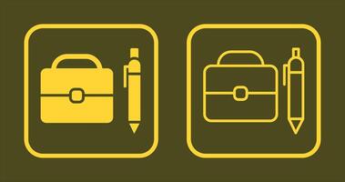 Briefcase and Pen Icon vector