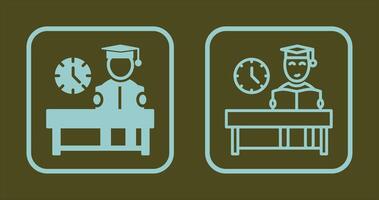 Studying on Desk I Icon vector