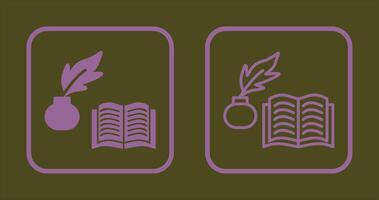 Quill and Book Icon vector