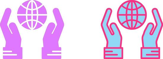 Globe Hand Icon vector