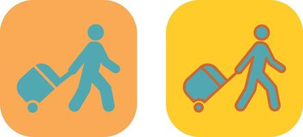 Walking With Luggage Icon vector