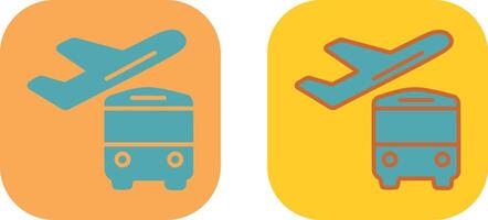 Bus On Airport Icon vector