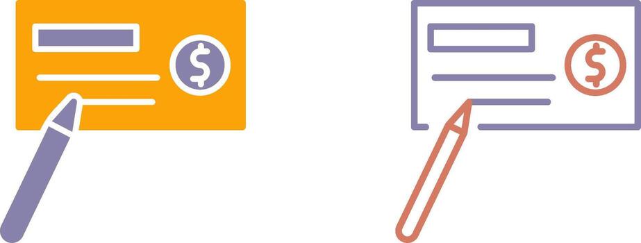 Write Cheque Icon vector