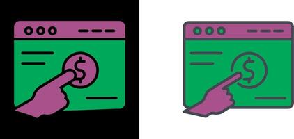 icono de pago por clic vector