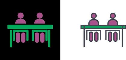 Student Sitting In Classroom Icon vector