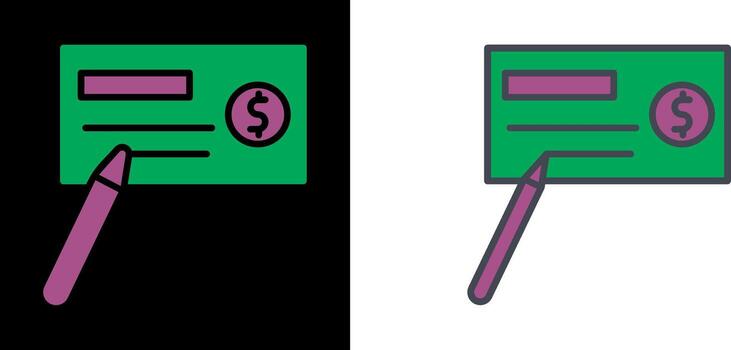 Write Cheque Icon vector