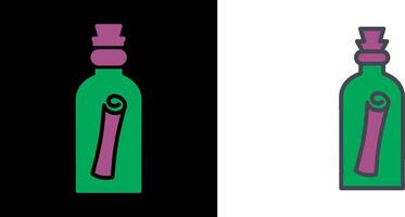 Scroll in Bottle Icon vector