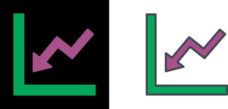 grafico abajo icono vector