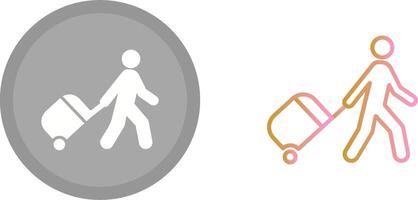 Walking With Luggage Icon vector