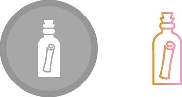 Scroll in Bottle Icon vector