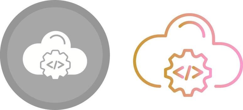 nube codificación icono vector