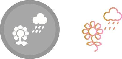 Flower with rain Icon vector