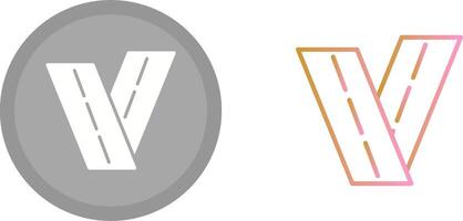 Two Way Road Icon vector