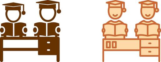 conjunto estudiar icono vector