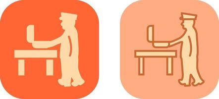 Guard Checking Briefcase Icon vector