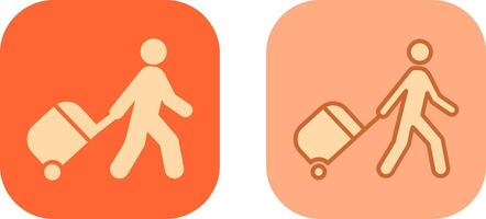 Walking With Luggage Icon vector