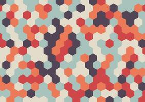 abstract retro design background with hexagon shapes vector