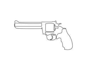 sheriff weapon pistol gun object one line art design vector