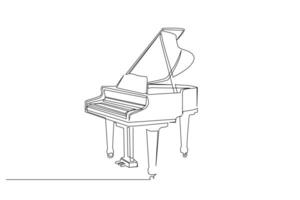 piano musical instrumento objeto uno línea Arte diseño vector