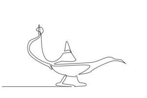 magic lamp object vintage old one line art design vector