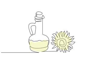 sunflower oil glass bottle object line art design vector