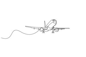 passenger plane transportation vehicle object vacation travel line art design vector