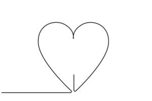 heart love health icon one single line art design vector