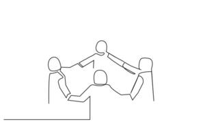people together contact community team hold one line art design vector