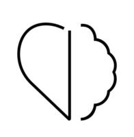 heart brain line icon simple art design vector