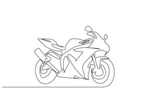 modern motorcycle vehicle object one line art design vector