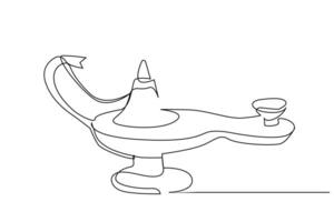 magic lamp object vintage old one line art design vector