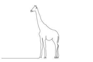 giraffe animal nature wildlife one line art design vector