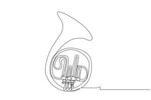 saxofón musical instrumento objeto uno línea Arte diseño vector