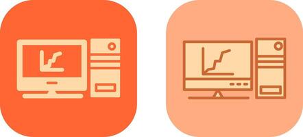 Graph Line Screen Icon vector