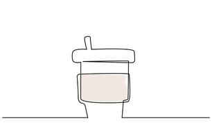 paper cup object one line art design vector