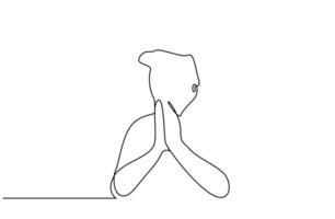 man prayer pray hope expectation surprise line art design vector