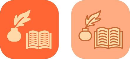 Quill and Book Icon vector