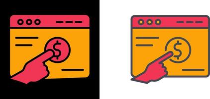 icono de pago por clic vector