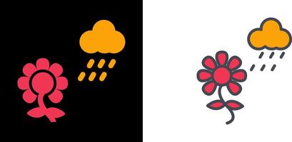 Flower with rain Icon vector