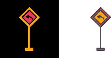 Left Turn Ahead Icon vector