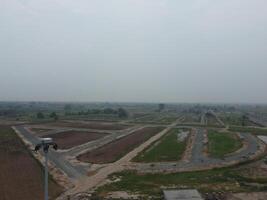 High angle view with drone of West Marina Housing Society in Lahore Pakistan on November 07, 2023 photo