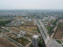 High angle view with drone of West Marina Housing Society in Lahore Pakistan on November 07, 2023 photo