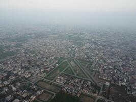 Drone view of residential are of Lahore Pakistan on July 22, 2023 photo