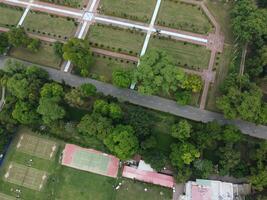 High angle view of green area of Lahore Pakistan on July 22, 2023 photo