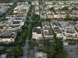 Aerial view of residential area in Lahore Pakistan on July 22, 2023. photo