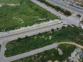 Aerial view of residential area in Lahore Pakistan on July 22, 2023. photo