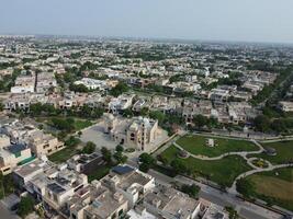 Drone view of residential are of Lahore Pakistan on July 22, 2023 photo